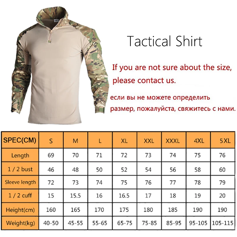 Camiseta táctica HAN WILD para hombre, ropa de camuflaje, Tops de secado rápido, equipo de caza y senderismo, uniforme de combate militar - imagen 3