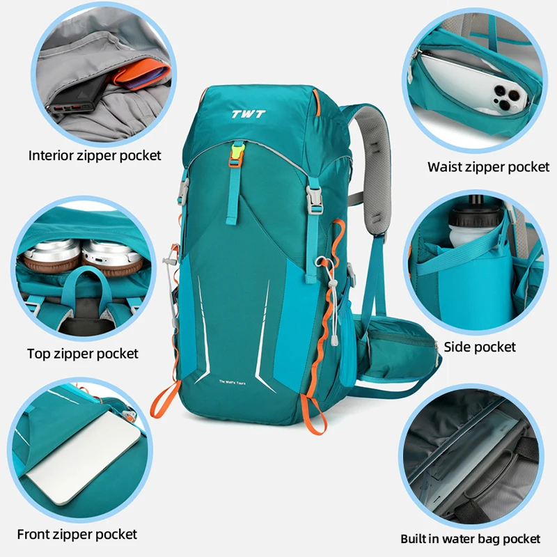 Mochila de escalada informal para senderismo, bolsa de almacenamiento para acampar, equipaje de viaje al aire libre, mochila deportiva de gran capacidad para montañismo - imagen 3