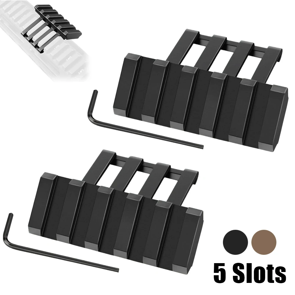 Soportes de riel Picatinny compensados, 45 grados, 5 ranuras, rieles Picatinny compensados, montaje de perfil bajo de aluminio para linterna, mira láser