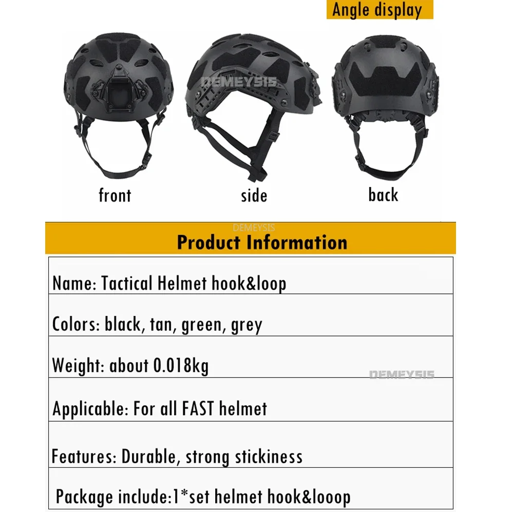 Pegatina mágica para casco táctico rápido, parches Airsoft, gancho y bucle, accesorios para casco de juego CS pegajosos - imagen 2