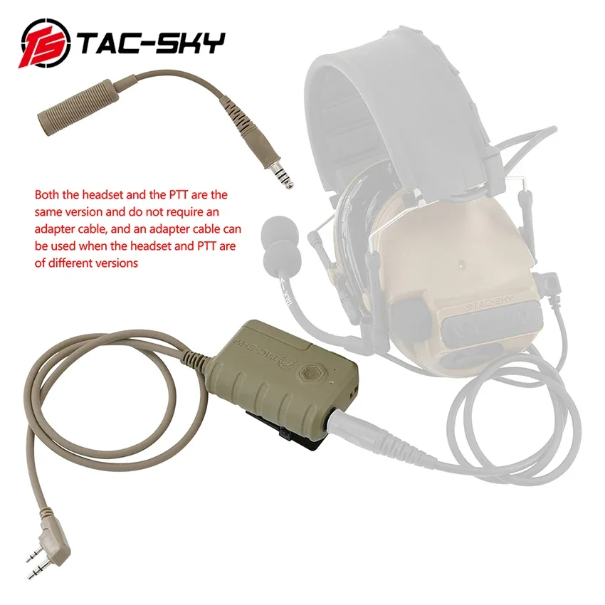 Adaptador táctico Bluetooth TAC-SKY, accesorio de auriculares tácticos Ptt para Walkie Talkie Baofeng para auriculares de tiro COMTA SORDIN - imagen 3