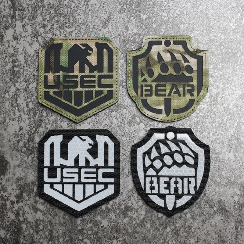 Rusia USEC BEAR parche 3D Bordir Inframerah Reflektif Militer Lencana Stiker gancho bucle emblema DIY parche para Pakaian Jaket parche - imagen 3