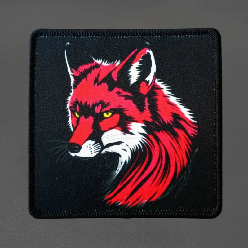 Parche militar con estampado de zorro rojo, chaleco táctico, insignia de moral con gancho y bucle, pegatinas decorativas para mochila, parches para brazalete para ropa - imagen 2