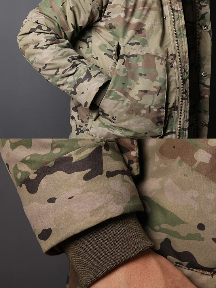 Abrigo de algodón de camuflaje para todo terreno para hombres, chaqueta de camuflaje cálida gruesa, ropa táctica para fanáticos del ejército al aire libre - imagen 5