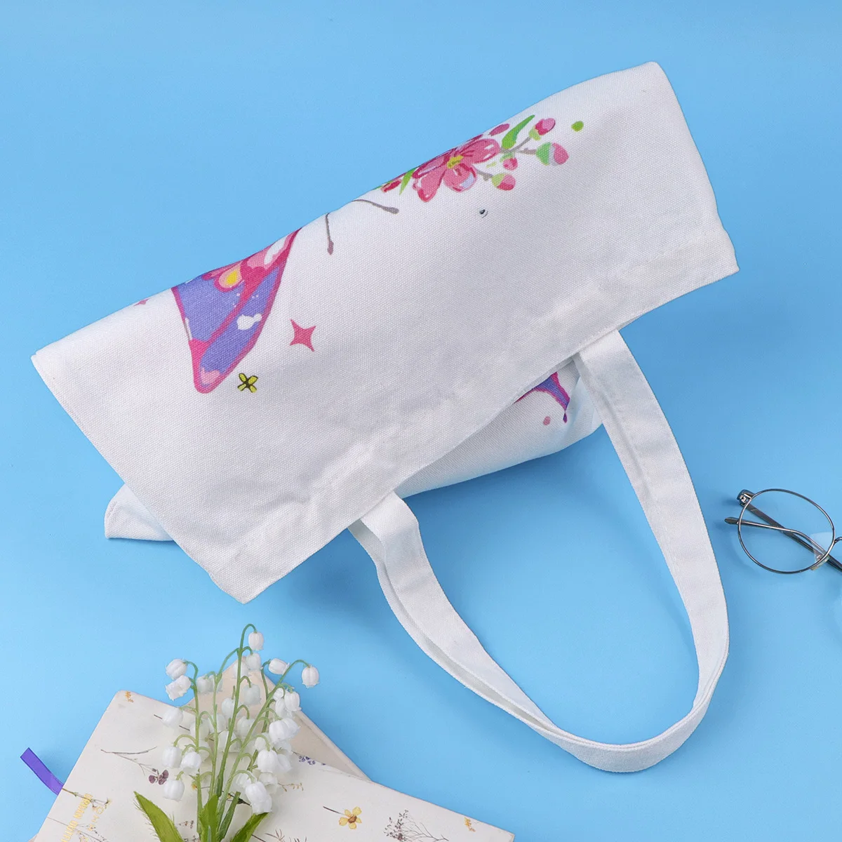 Bolso táctico de lona bandolera estampado mariposa – Plegable mujer - imagen 2
