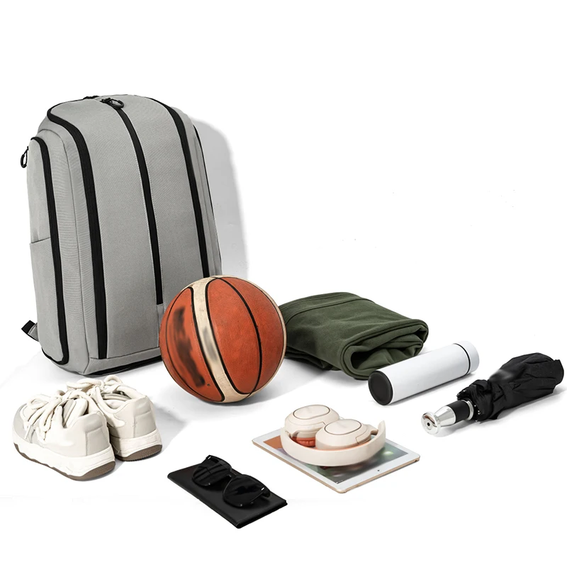 Mochila grande para deportes de baloncesto, gimnasio, Fitness, bolsa de adiestramiento al aire libre, zapatos de bolsillo, bolsas de almacenamiento para viajes en seco y húmedo, Camping y universidad para hombres - imagen 3