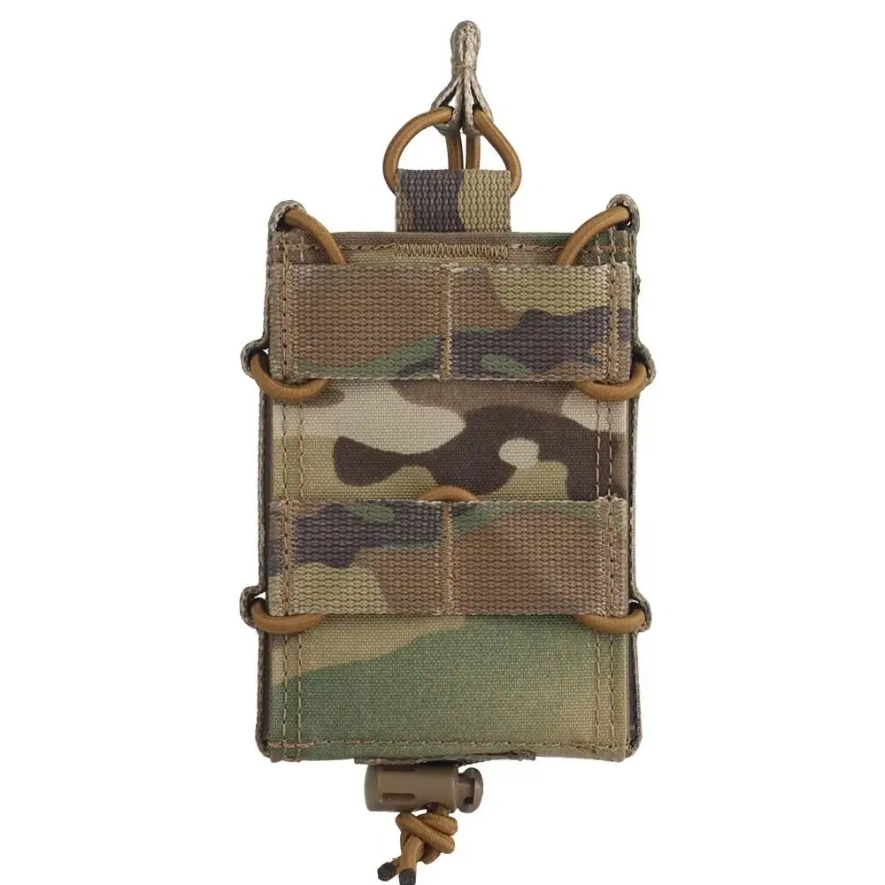 Bolsa táctica para revista de Rifle MOLLE individual 5,56 7,62 de liberación rápida para caza al aire libre AR M4 Mag bolsa con soporte equipo de tiro Airsoft - imagen 3