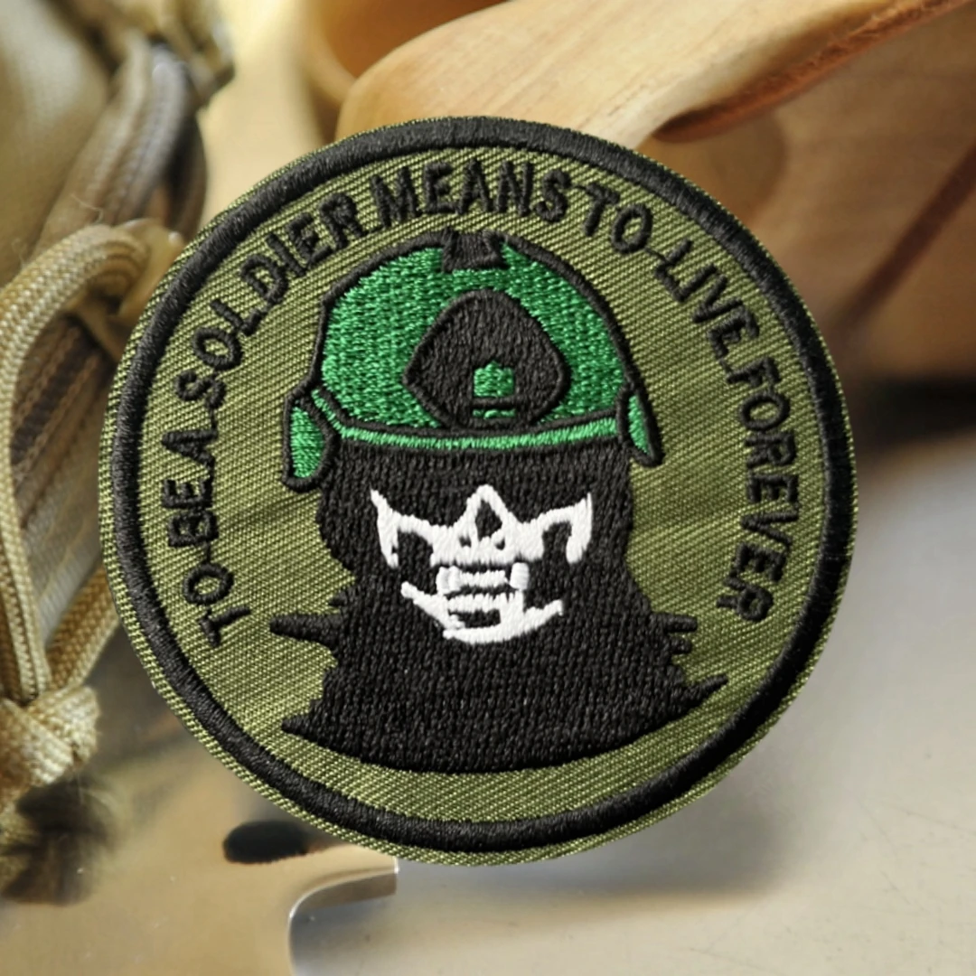 Insignia de moral táctica de guerrero, parches bordados con gancho y bucle para ropa, brazalete del ejército militar, pegatina para mochila - imagen 5