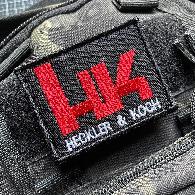 HECKLER & KOCH parches tácticos bordados para exteriores, cierre de gancho y bucle, GLOCK, insignia de moral bordada, brazalete en mochila, aplique - imagen 2