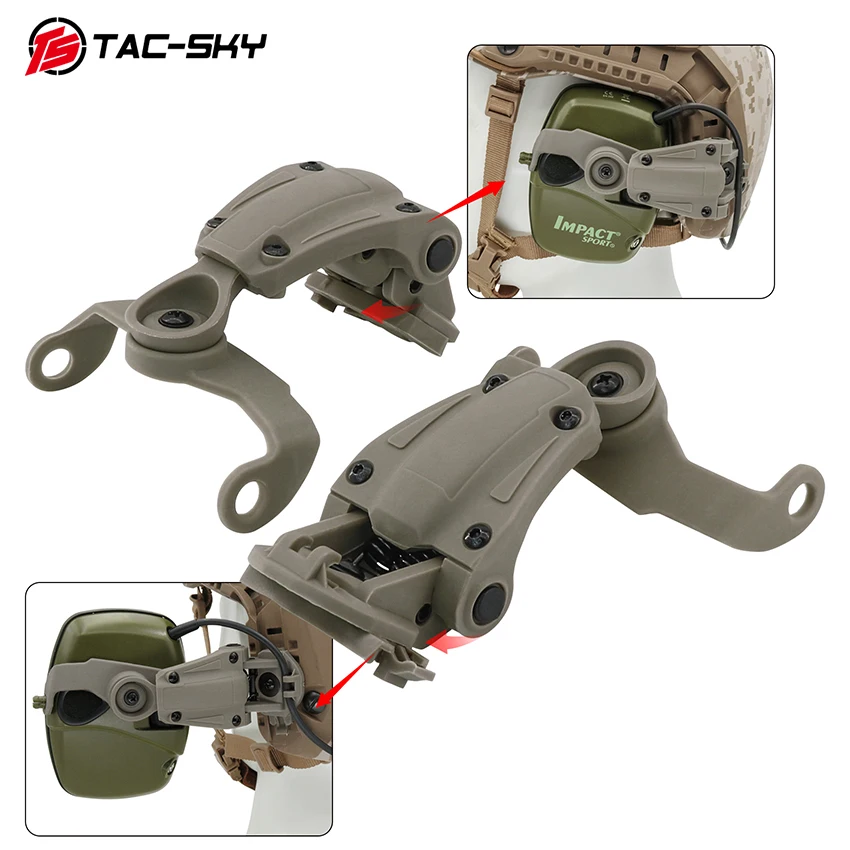 Adaptador de riel de montaje para casco ARC, adaptador para auriculares de tiro electrónicos amplificados con sonido deportivo Howard Leight Impact - imagen 5