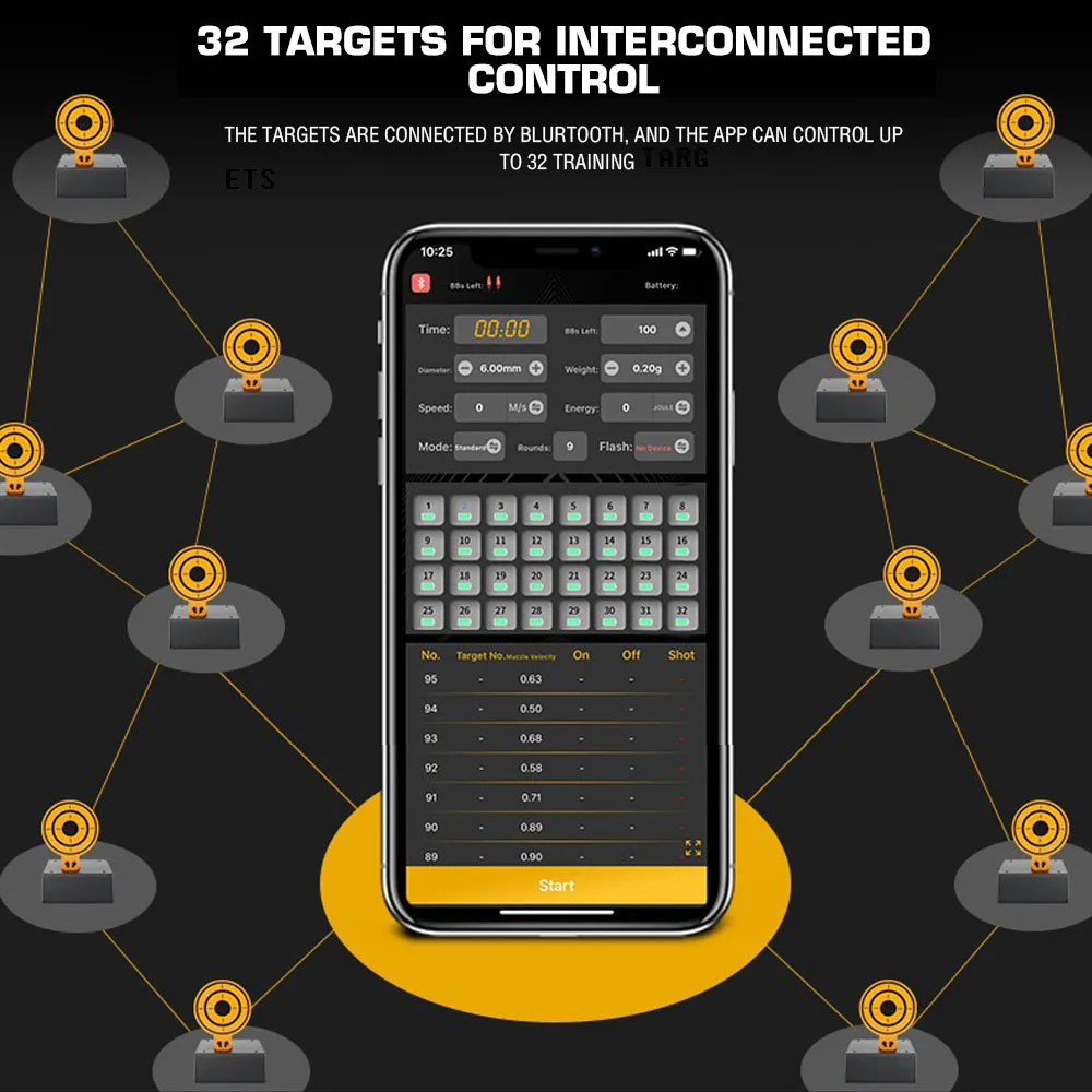 Objetivo de entrenamiento táctico, Control por aplicación Bluetooth, tableros de entrenamiento de tiro, Conexión multipunto, accesorios de Paintball Airsoft - imagen 4