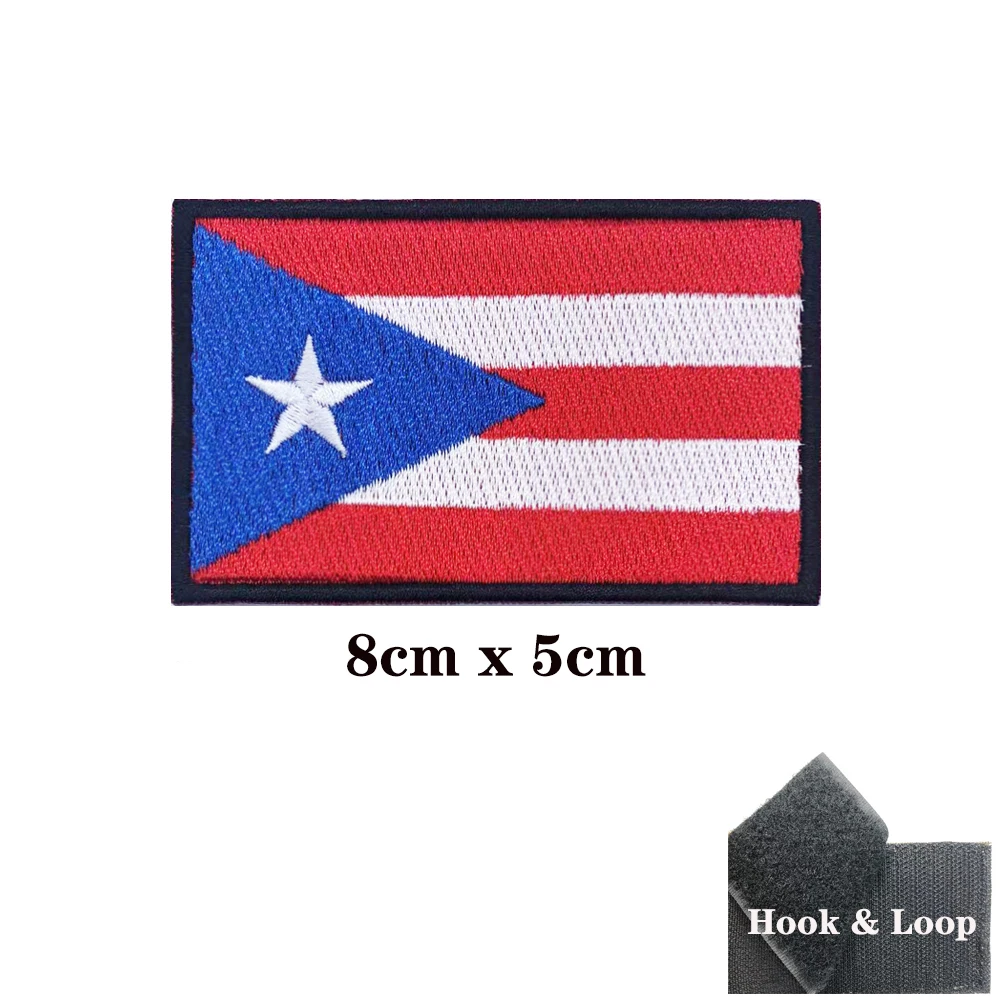 Parches de Puerto Rico con bandera puertorrica, brazalete, parche bordado con gancho y bucle, insignia bordada con hierro, raya militar - imagen 3
