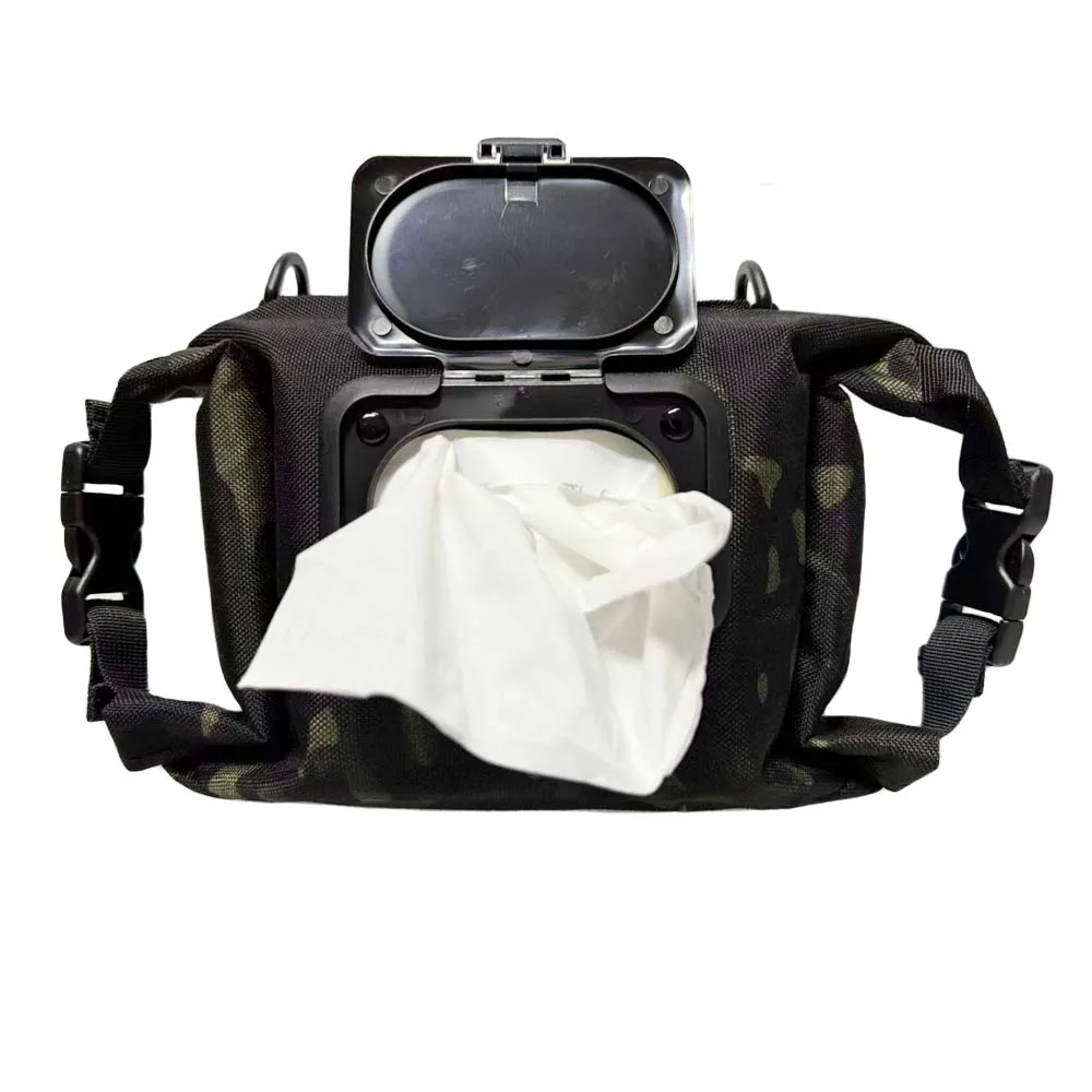 Caja de pañuelos húmedos para acampar al aire libre, bolsa de almacenamiento de pañuelos impermeable de camuflaje, bolsa de almacenamiento de pañuelos cuadrada para acampar al aire libre y hacer senderismo - imagen 3