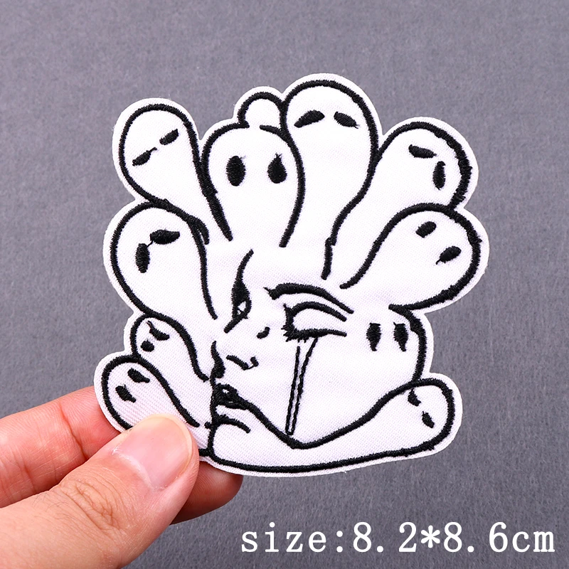 Parche de amor para planchar para ropa, parches bordados Punk de esqueleto para ropa, pegatinas de bordado de calavera de Hip Hop - imagen 5