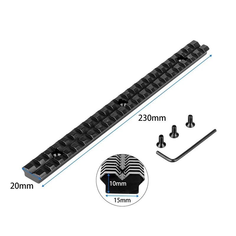 Riel Picatinny aluminio táctico para rifle Airsoft - imagen 3