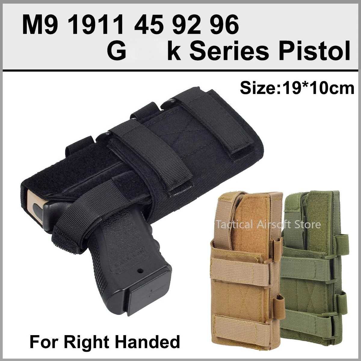 Funda para pierna caída táctica de caza Universal para pistola Molle, funda para pistola de muslo GK 1911 17 92 96, bolsa para escopeta Airsoft para disparar