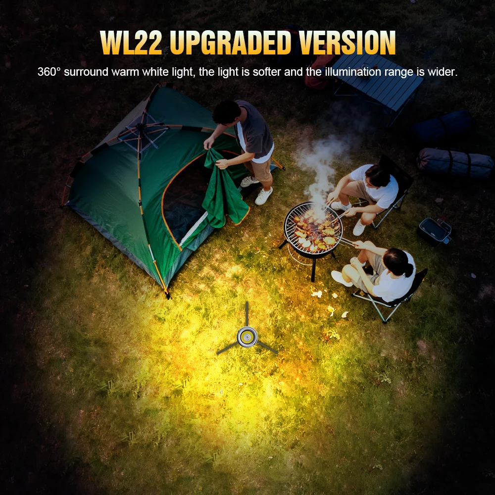 Trustfire WL22-PRO linterna telescópica LED mejorada para acampar con trípode luz de emergencia recargable linterna portátil para exteriores - imagen 2