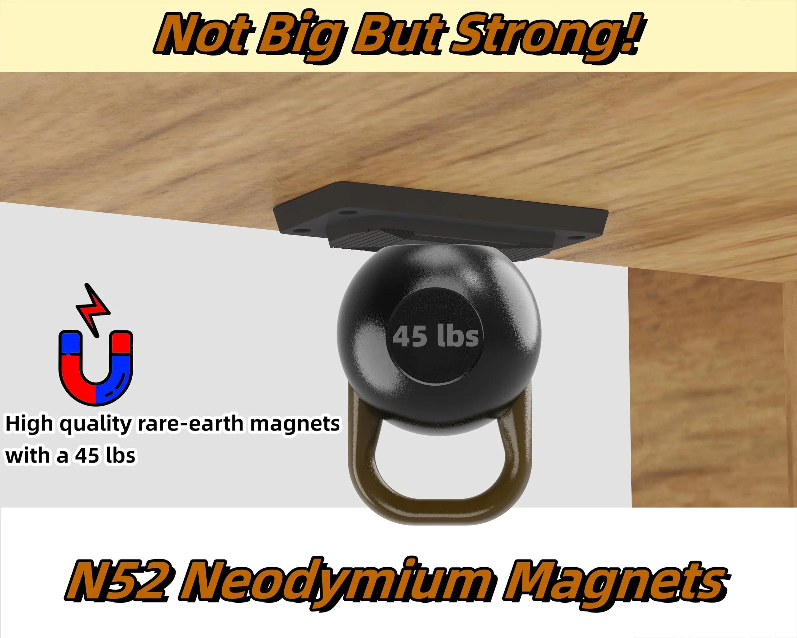 Soporte magnético para pistola, clasificación de 55 lb, funda magnética para pistola, soporte para pistola recubierto de goma para pistola, rifles de escopeta, revólveres al lado de la funda - imagen 2