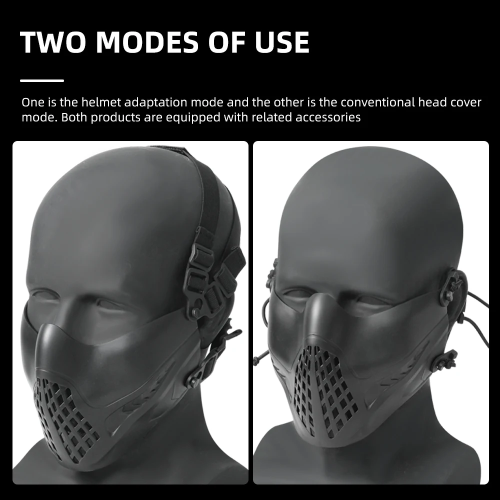 Mascarilla táctica ajustable