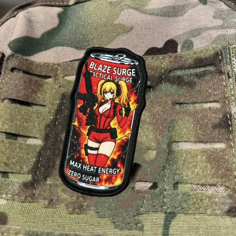 Parche táctico anime chica bebidas – gancho y bucle para MOLLE - imagen 4