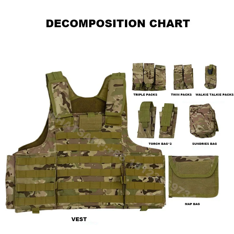 NIJ IIIA-portador de caza de 9MM, equipo táctico al aire libre, chaleco de combate militar de entrenamiento reprogramable desmontable multifuncional - imagen 2