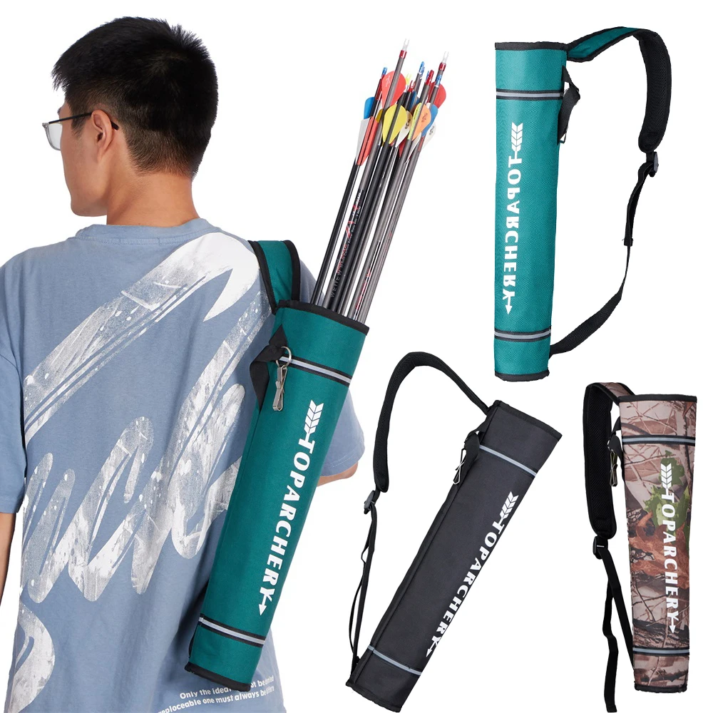 Carcaj de flecha de tiro con arco, Material de lona, tubo de flecha de caza, aljaba de flecha portátil para caza al aire libre, accesorios de práctica de tiro