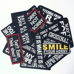 Parches bordados de texto para ropa, pegatinas para planchar, apliques para ropa, chaqueta, Jeans, conjunto de rayas, 20 unidades por lote