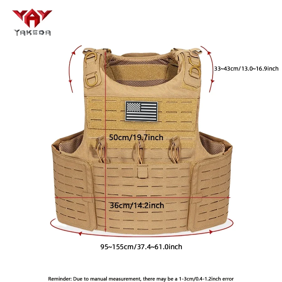 Chaleco táctico YAKEDA desmontable MOLLE modular corte láser exteriores - imagen 5