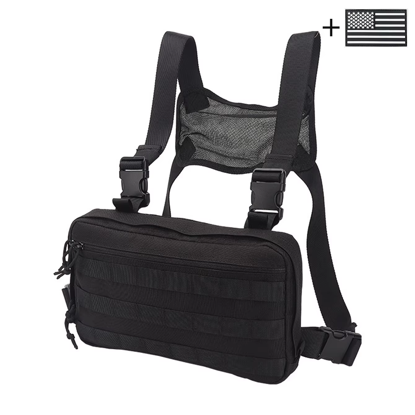 Bolso de pecho táctico MOLLE con espalda malla transpirable ligera - imagen 3