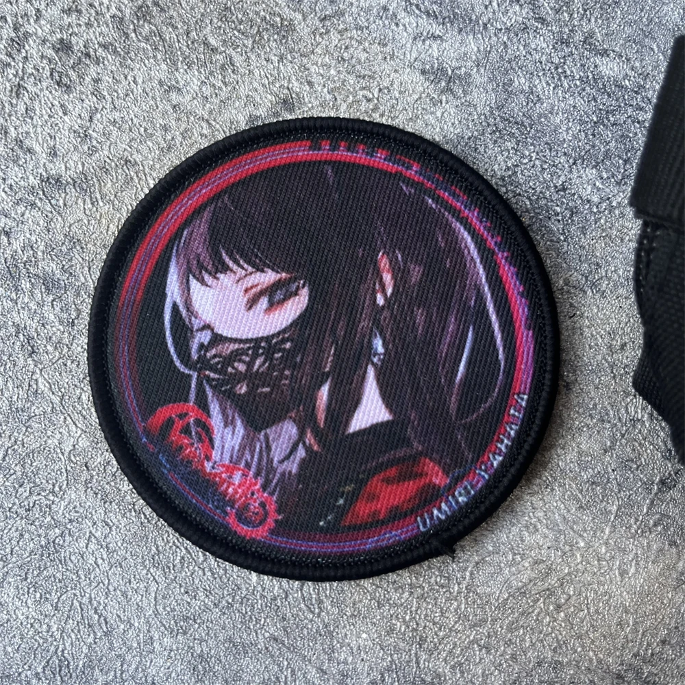 Parche de banda de Anime para chica, insignia de moral táctica, emblema del ejército militar, pegatina para mochila, parches de gancho y bucle impresos para ropa - imagen 4
