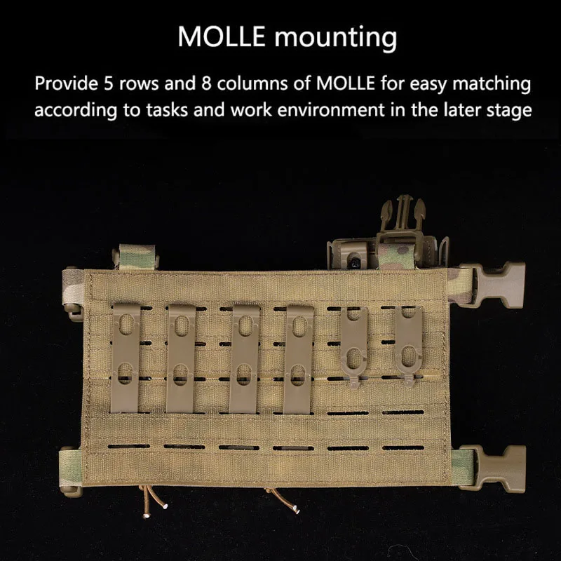 Tactical Vest with Hanging Bag, Camouflage Chest Rig Plate, Attached Hanging Bag, Universal Quick Pull Sleeve, Laser Cutting - imagen 4