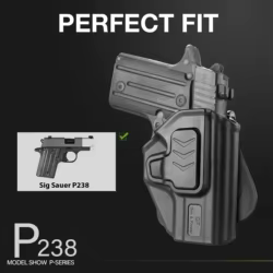 Compatible con Sig P238, funda de paleta OBB, cinturilla de transporte exterior, liberación del dedo índice/pasta ajustable, mano derecha