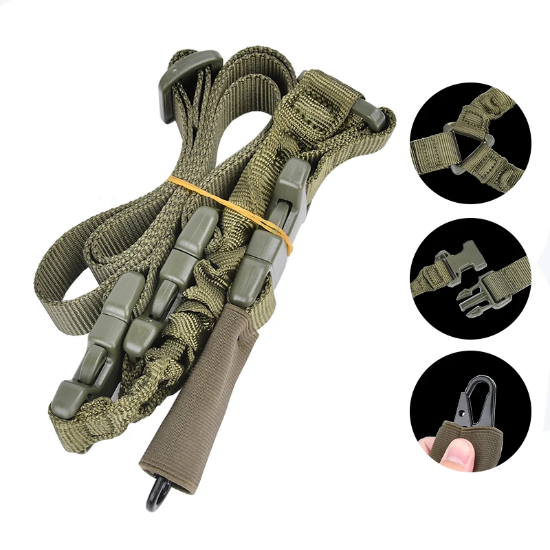 Eslinga de pistola táctica militar, cinturón de flejado ajustable de 3 puntos para Rifle Airsoft, caza, senderismo, accesorios AK M16 - imagen 4