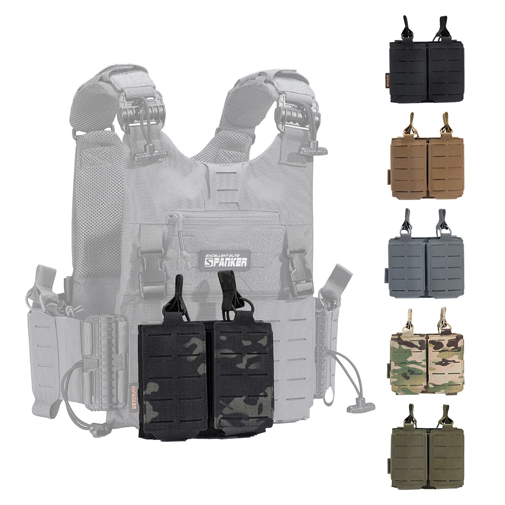 Bolsa táctica Molle, bolsa doble para revistas, bolsas magnéticas de doble capa, soporte Universal para cartuchos para M4 M14 M16 AK AR