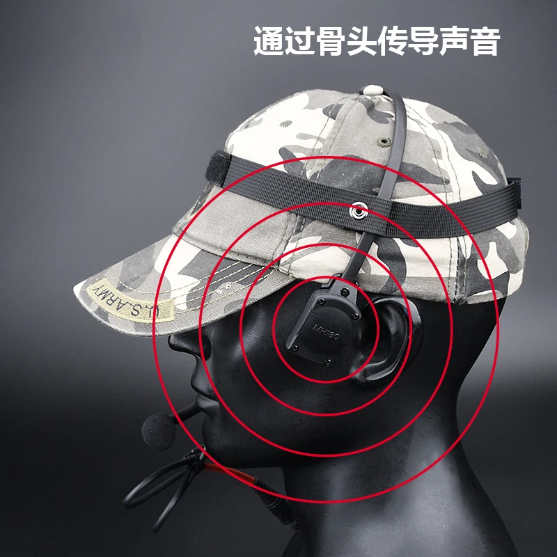 WADSN-auriculares tácticos militares, señal de conducción ósea, altavoz, MH180-V, accesorios para auriculares, adecuado para interfaz 7,0, enchufe PTT - imagen 4