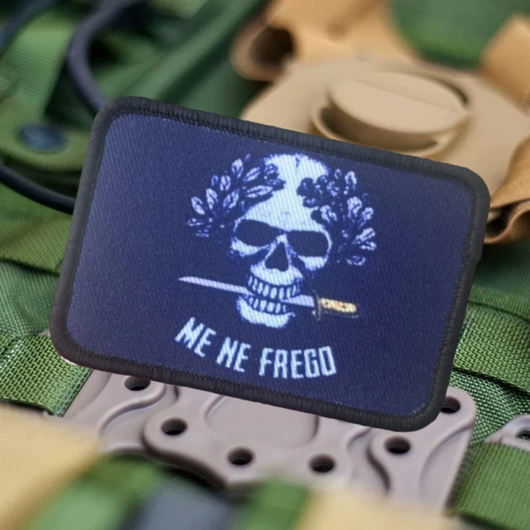 Parche táctico Me Ne Frego Morale con estampado de calavera, parches de gancho y bucle, brazalete militar, mochila, chaleco, pegatinas - imagen 2