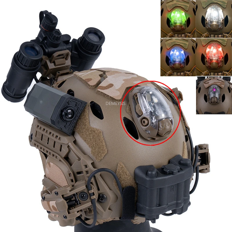 Cascos tácticos al aire libre luz de señal blanco verde rojo azul infrarrojo estroboscópico multiusos senderismo caza luces de señal de rescate