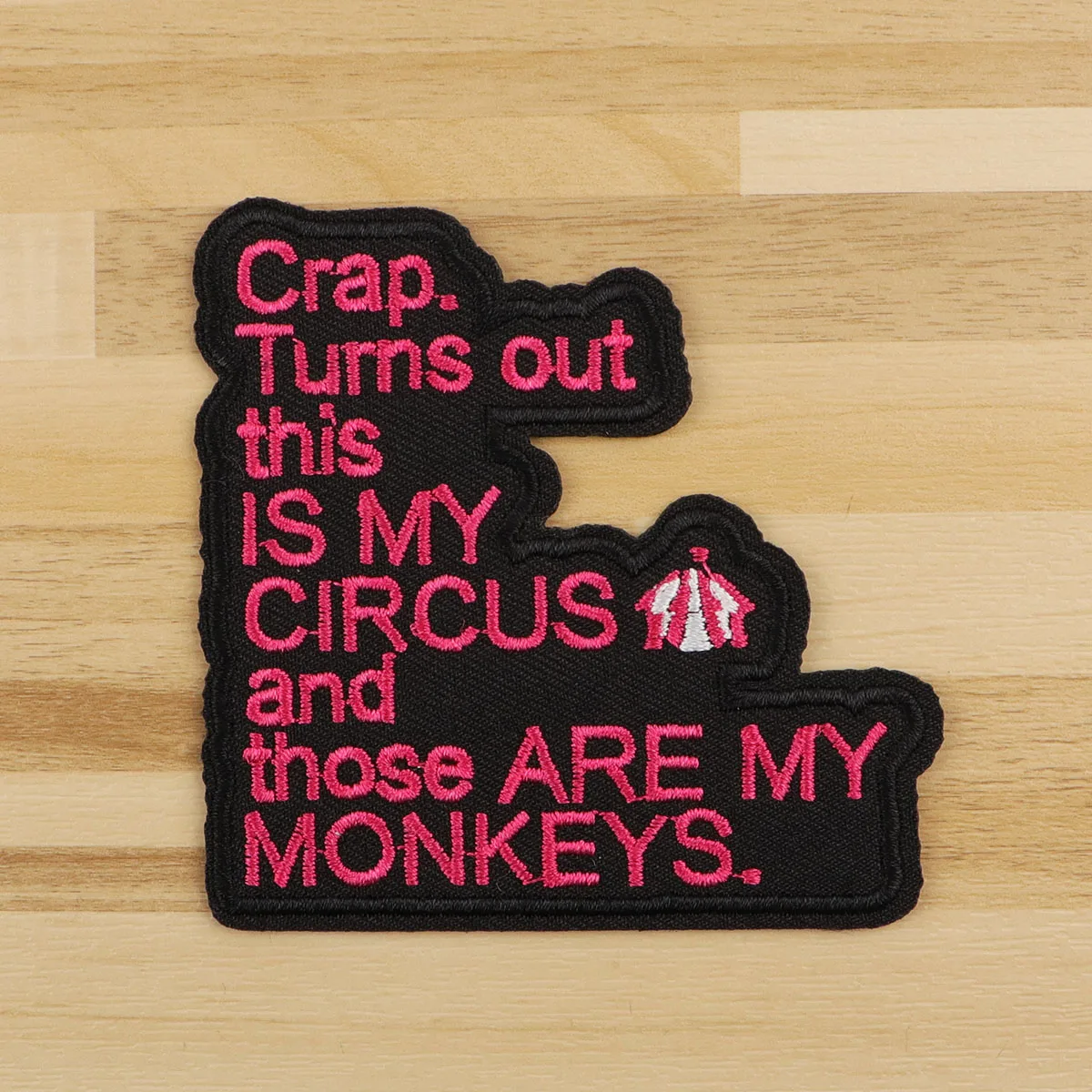 Parche bordado de monos "circo", citas humorísticas, parches termoadhesivos para planchar para ropa, insignias para coser DIY - imagen 2