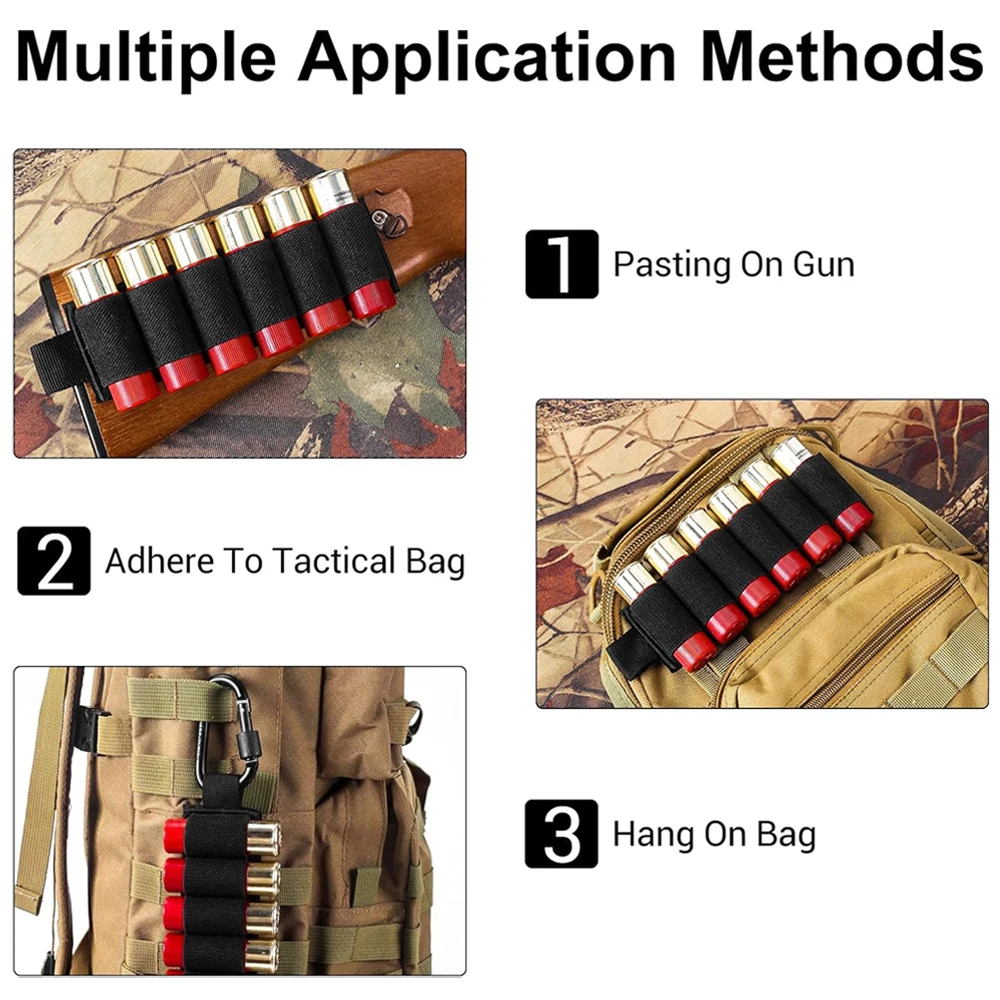 Soporte de carcasa para escopeta, soporte de carcasa para cartucho de Rifle 12/20GA, accesorios para escopeta, sillín lateral adhesivo para escopeta, 2/4 Uds. - imagen 3
