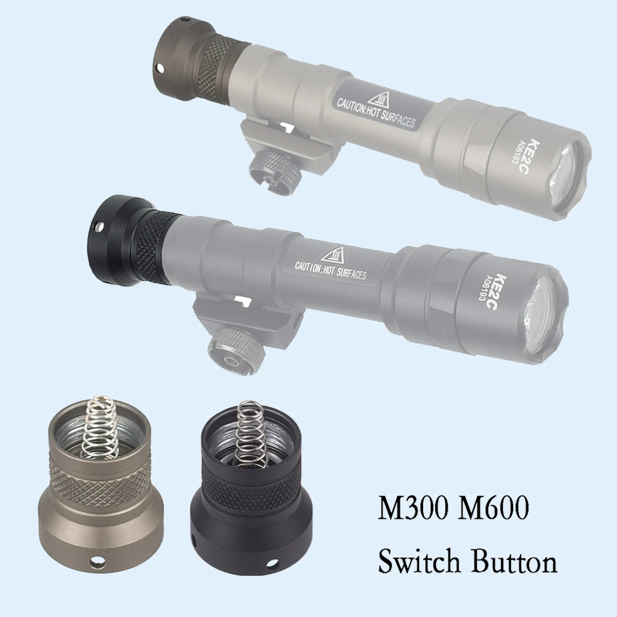 SureFire-interruptor táctico de Metal M300 M600 B C, linterna de caza, cubierta trasera, botón de presión de doble función, linterna Airsoft - imagen 3