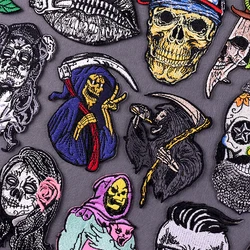 Grim Reaper – Parche termoadhesivo bordado estilo Punk Hip Hop