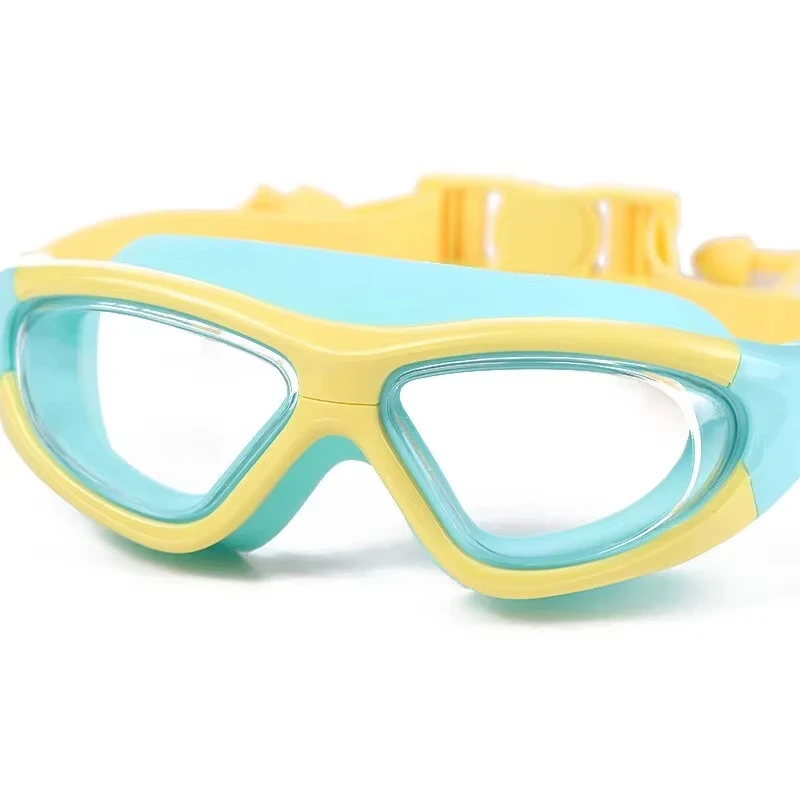 Gafas de montura grande para natación, impermeables y antivaho, de alta definición, gafas prácticas, tapones para los oídos conectados de silicona - imagen 2