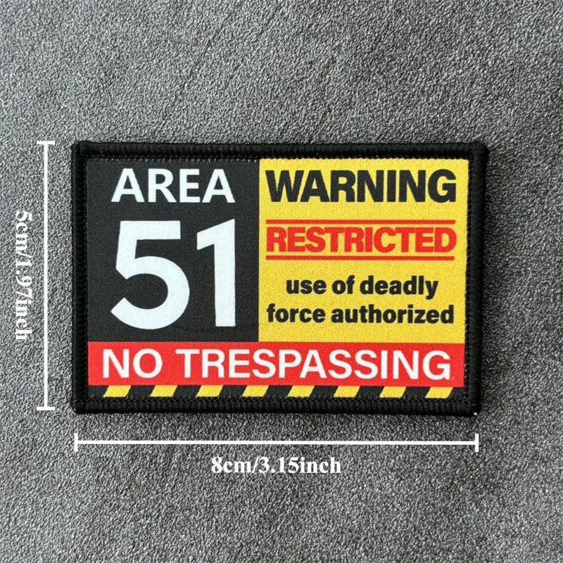 Parche con estampado "WARNING", insignia de moral táctica "RESTRICADA", gancho con bucle, parches para ropa militar "sin huellas", pegatina para mochila - imagen 5