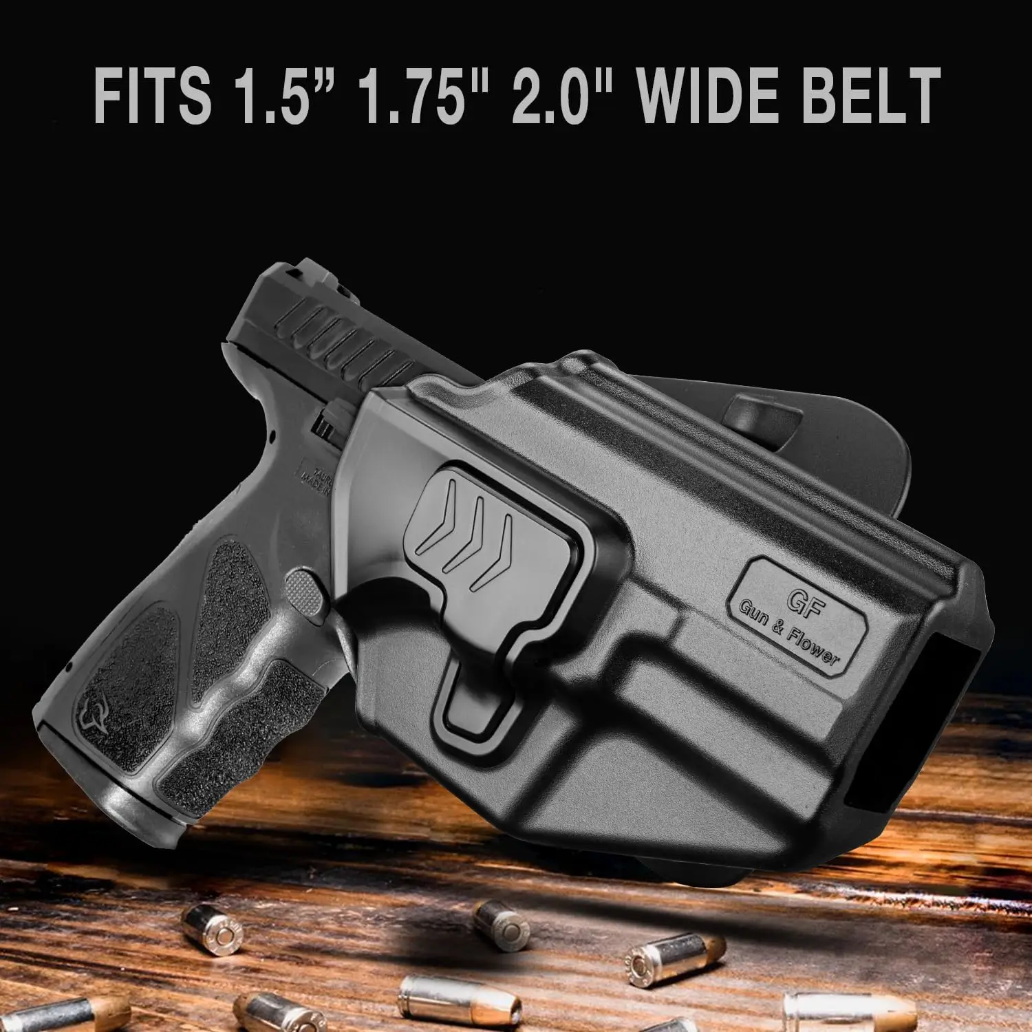 Para Taurus TS9, funda OWB, liberación de dedo índice, mano derecha, canasta ajustable, transporte de cintura exterior, sin óptica ni accesorio de luz - imagen 5