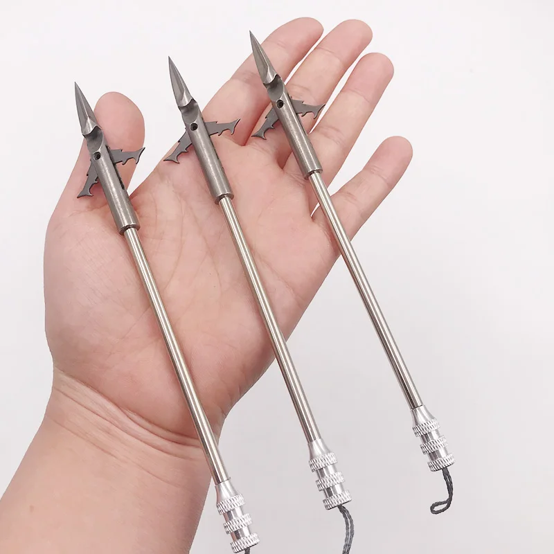 Catapulta de dardo Triangular de acero inoxidable, cabeza de flecha, carrete de pesca, caza, tiro, tirachinas, herramienta de dardo, 3 piezas - imagen 2