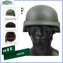 Casco táctico M88 PASGT, equipo de protección de fibra de vidrio FRP para adiestramiento al aire libre, casco a prueba de explosiones adecuado para hombres y mujeres