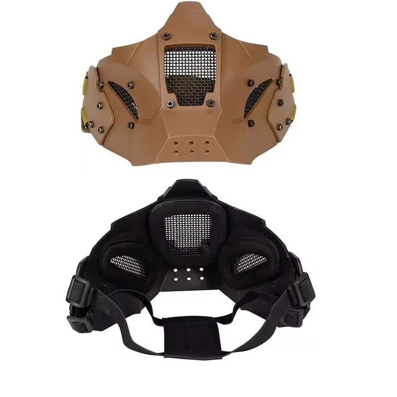 Máscara táctica de media cara Airsoft Iron Warrior, máscara protectora transpirable para caza, accesorios de Paintball para juego de guerra - imagen 4