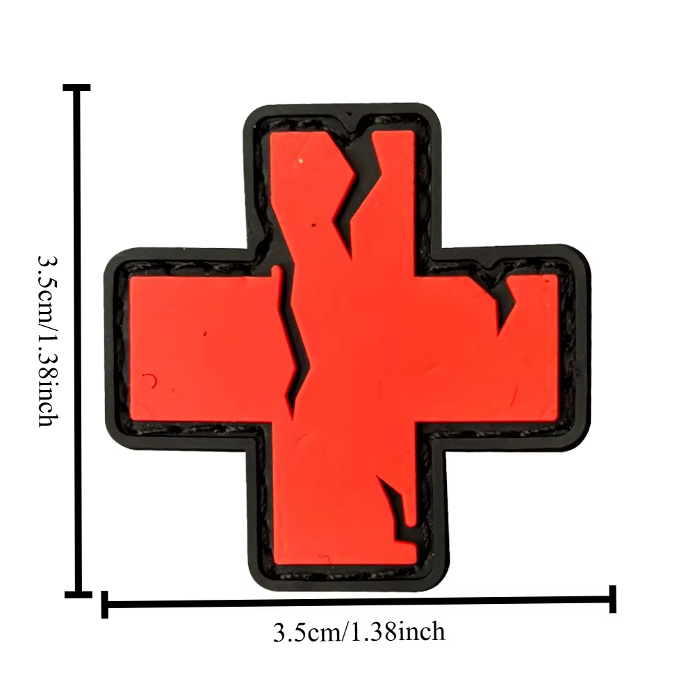 Parche de PVC primeros auxilios con cruz táctica para brazalete - imagen 2
