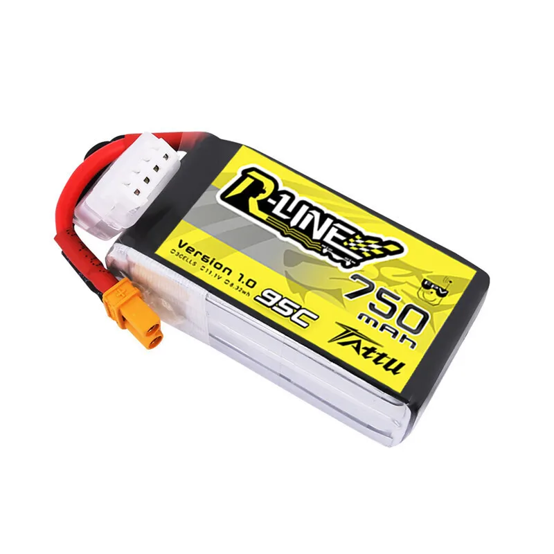 3 uds TATTU-R-LINE 1,0 750mAh 95C 11,1 V LiPo batería para RC helicóptero Quadcopter Dron de carreras con visión en primera persona piezas 3S batería recargable - imagen 2