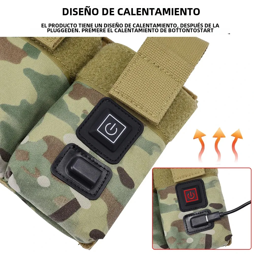SINAIRSOFT-bolsa táctica para revistas M4, calentador MOLLE, doble bolsa Mag, carga USB, función de temperatura constante - imagen 4